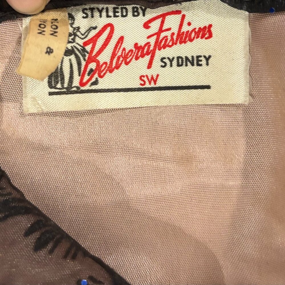 Vintage Evening Swing Dress 1950's Size Small - Picture 6 of 7